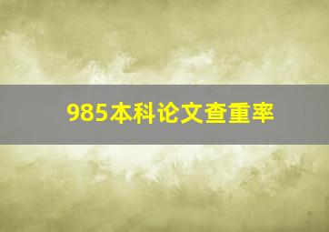 985本科论文查重率