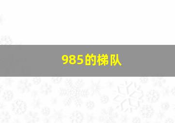 985的梯队