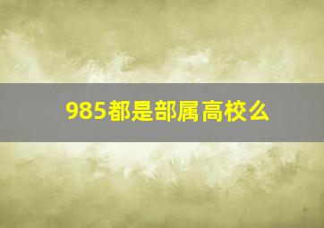 985都是部属高校么