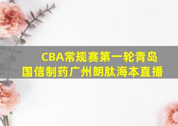 CBA常规赛第一轮青岛国信制药广州朗肽海本直播