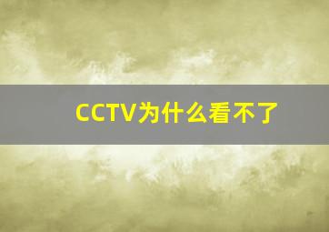 CCTV为什么看不了