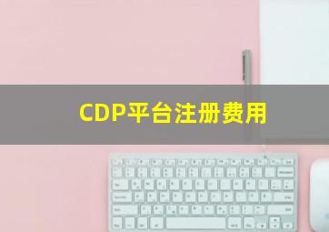 CDP平台注册费用