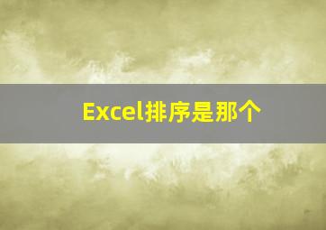 Excel排序是那个