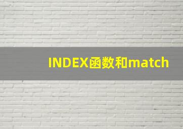 INDEX函数和match