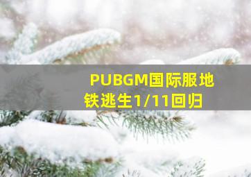 PUBGM国际服地铁逃生1/11回归