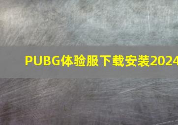 PUBG体验服下载安装2024