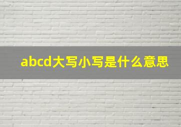 abcd大写小写是什么意思