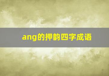 ang的押韵四字成语