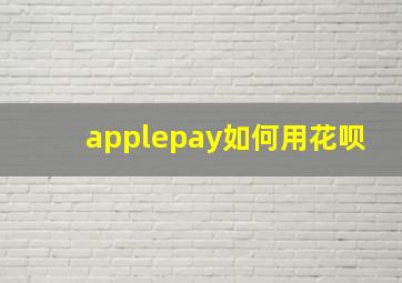 applepay如何用花呗