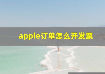 apple订单怎么开发票