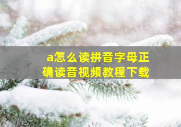 a怎么读拼音字母正确读音视频教程下载