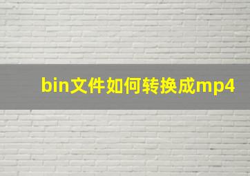 bin文件如何转换成mp4