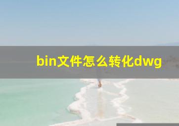 bin文件怎么转化dwg