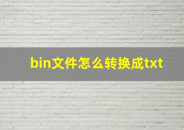 bin文件怎么转换成txt