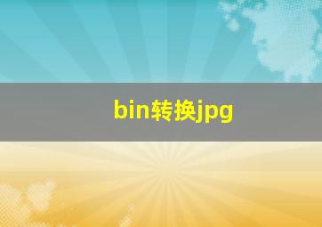 bin转换jpg