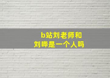 b站刘老师和刘哔是一个人吗