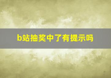 b站抽奖中了有提示吗