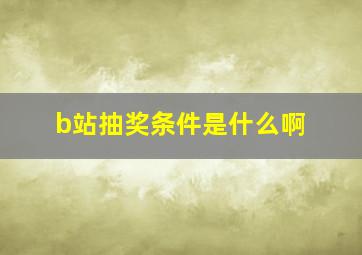 b站抽奖条件是什么啊