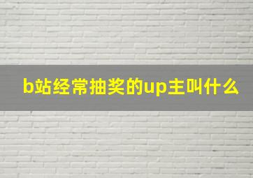 b站经常抽奖的up主叫什么