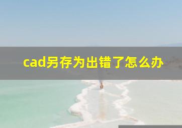 cad另存为出错了怎么办