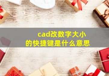 cad改数字大小的快捷键是什么意思