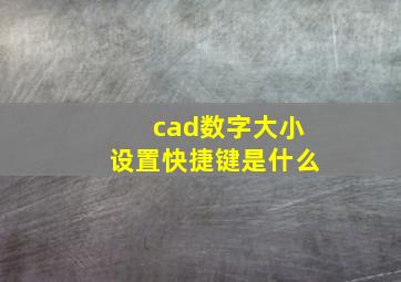 cad数字大小设置快捷键是什么