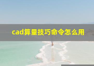 cad算量技巧命令怎么用