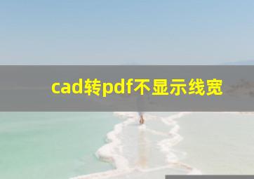 cad转pdf不显示线宽