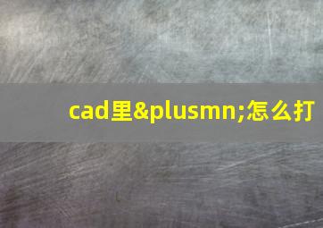 cad里±怎么打