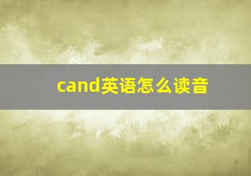 cand英语怎么读音