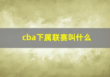 cba下属联赛叫什么