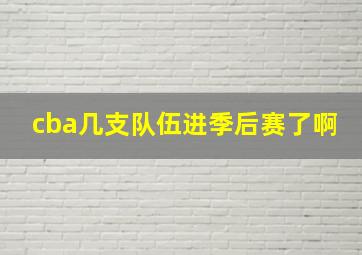 cba几支队伍进季后赛了啊