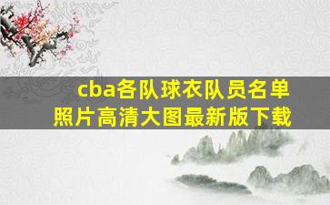 cba各队球衣队员名单照片高清大图最新版下载