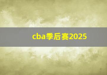 cba季后赛2025