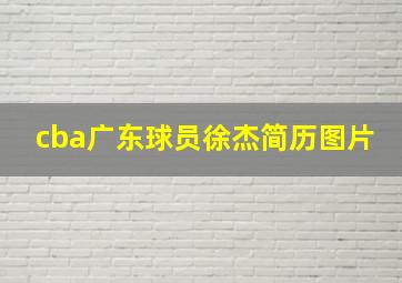 cba广东球员徐杰简历图片