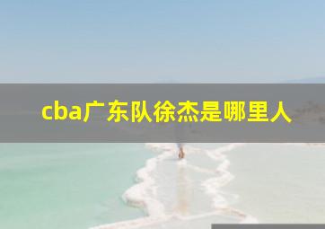 cba广东队徐杰是哪里人