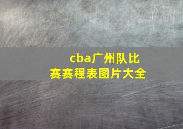 cba广州队比赛赛程表图片大全