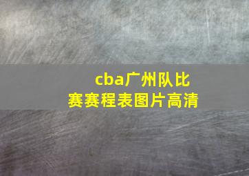 cba广州队比赛赛程表图片高清