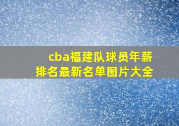 cba福建队球员年薪排名最新名单图片大全