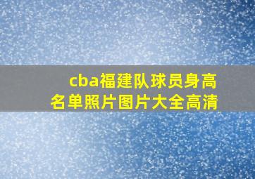 cba福建队球员身高名单照片图片大全高清