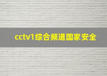 cctv1综合频道国家安全