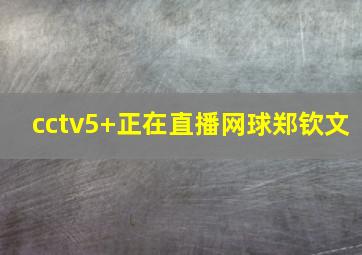 cctv5+正在直播网球郑钦文