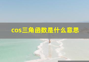 cos三角函数是什么意思