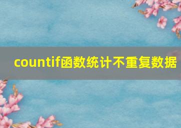 countif函数统计不重复数据