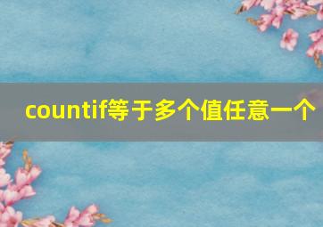 countif等于多个值任意一个