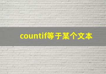 countif等于某个文本