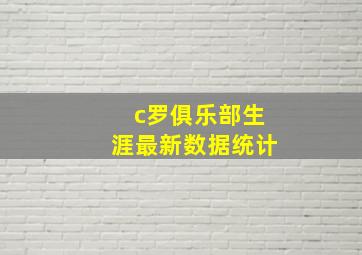 c罗俱乐部生涯最新数据统计