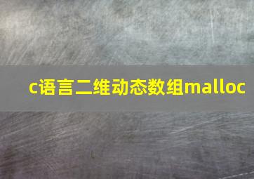 c语言二维动态数组malloc