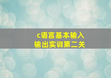 c语言基本输入输出实训第二关