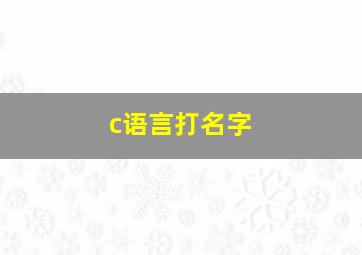 c语言打名字